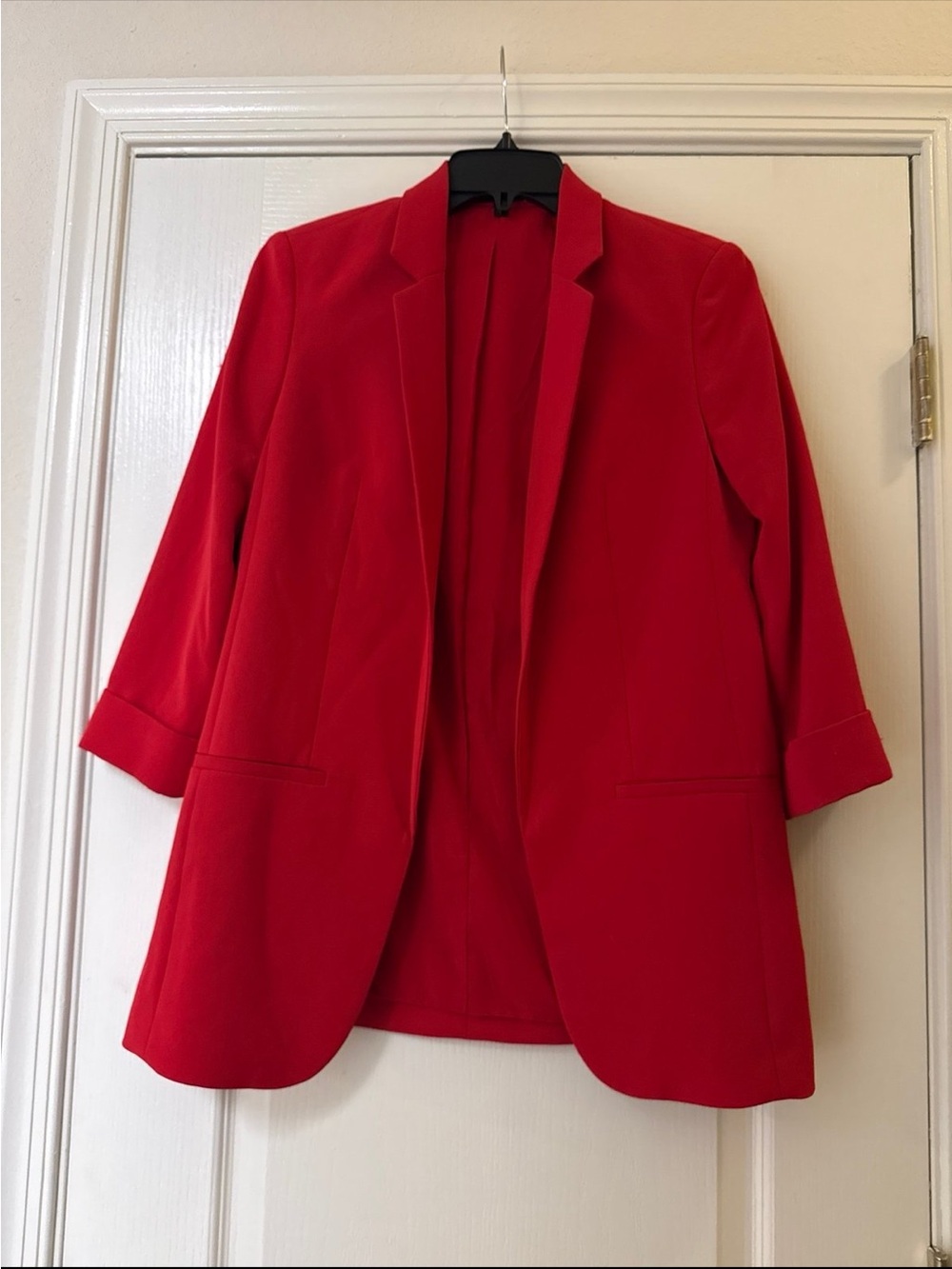 Express Red Women's Blazer Jacket - Open Front & Pants Set